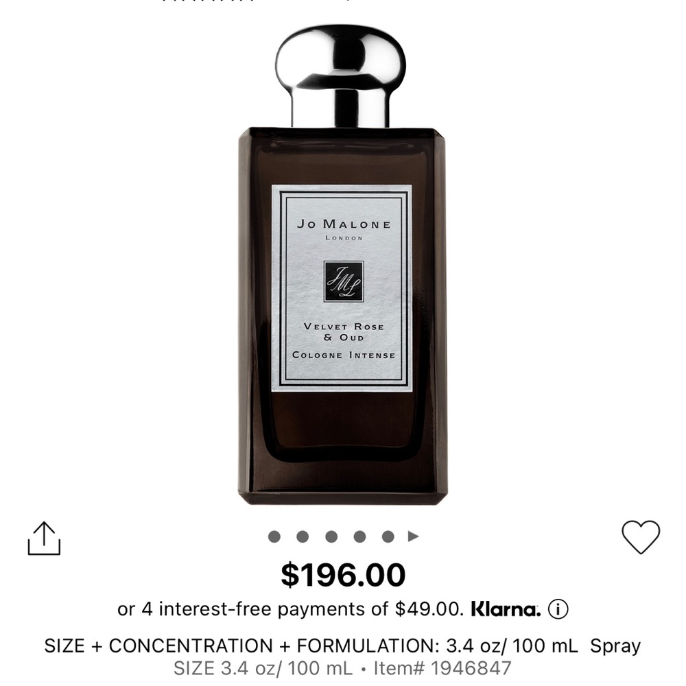 Jo Malone Velvet Rose & Oud 3.4 oz